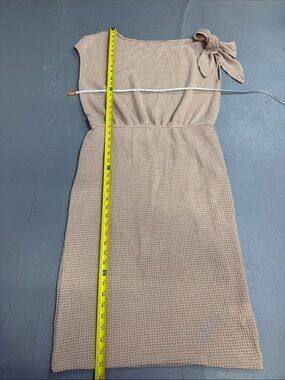 Cupshe One-Shoulder Knit Dress in Taupe/Tan